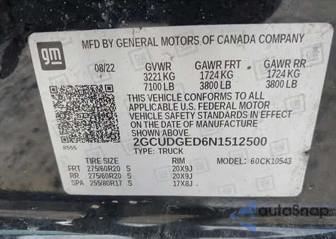 2022 Chevrolet Silverado 1500 4Wd Short Bed Ltz from USA, damaged, VIN 2GCUDGED6N1512500